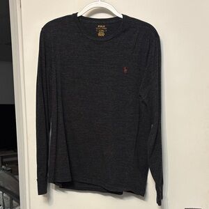 Polo by Ralph Lauren Men's Charcoal Long Sleeve Tee medium